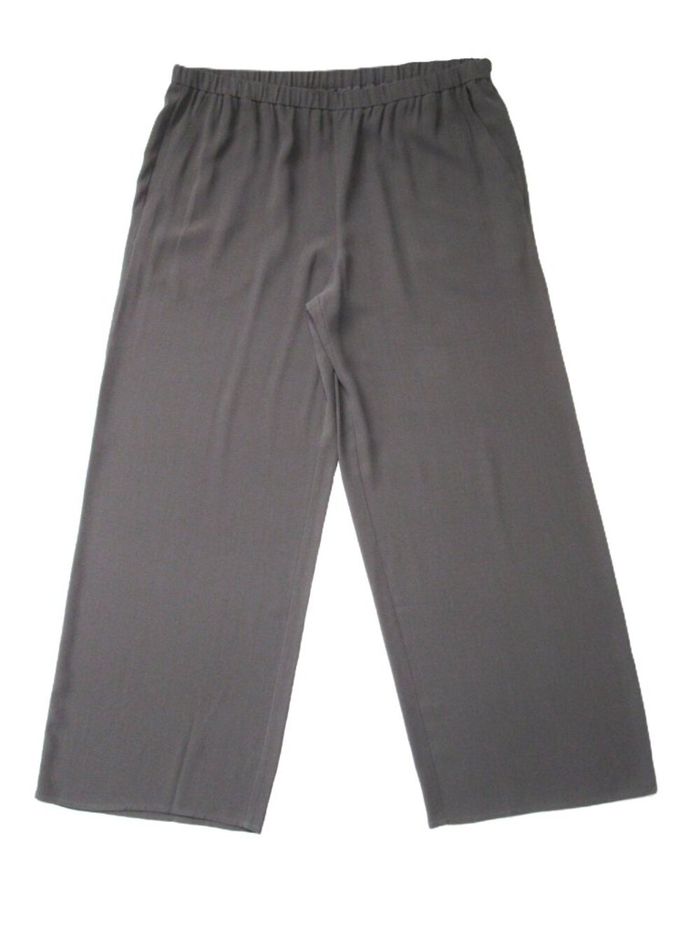 NWT Eileen Fisher Wide Leg in Bark Silk Georgette Pull-on Pants L - Picture 3 of 6